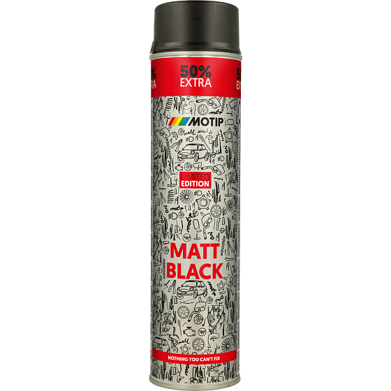 Motip Rallye universal acrylic lacquer, black matte, 600 ml