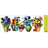 Window foil without glue strip of box pansy flower 60 x 22.5 cm