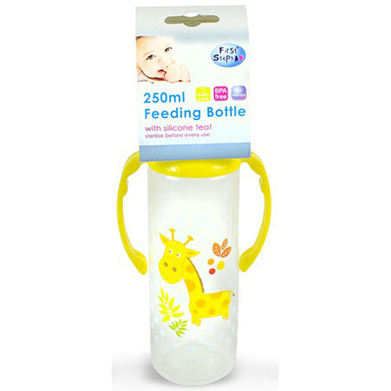 First Steps Jungle 0+ baby bottle with handles Giraffe 250 ml