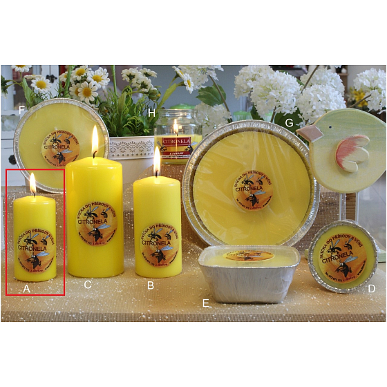 Lima Citronela mosquito repellent candle scented yellow cylinder 50 x 100 mm