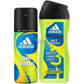 Adidas Get Ready! for Him deodorant spray 150 ml + shower gel 250 ml, duopack