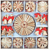 Straw natural decoration with a large snowflake 56 pieces