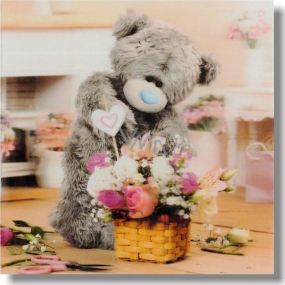 Me to You Congratulations to the envelope 3D Bear arranges a flower 15.5 x 15.5 cm