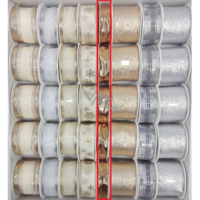 Ditipo Fabric ribbon with gold wire 4 mx 15 mm