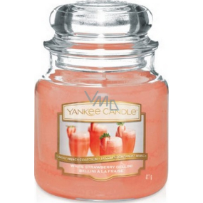 Yankee Candle White Strawberry Bellini - White strawberry cocktail scented candle Classic medium glass 411 g