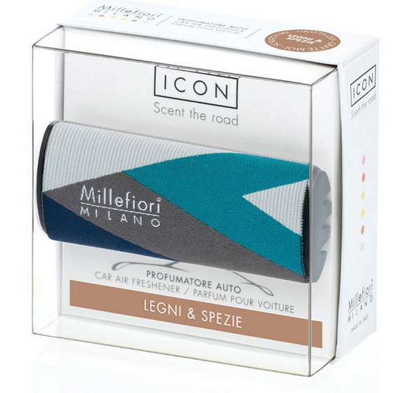 Millefiori Milano Icon Legni & Spezie - Wood and Spices car fragrance Textile Geometric smells up to 2 months 47 g