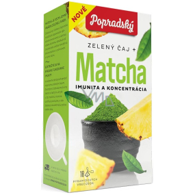 Poprad wellness tea flavored green tea + Matcha, immunity and concentration 27 g, 18 pyramid bags