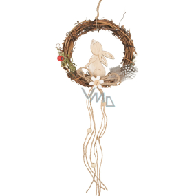 Wicker wreath with hare 13 cm
