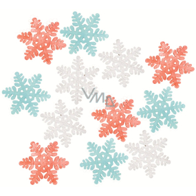 Wooden colored flakes 4 cm 12 pieces
