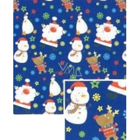 Nekupto Gift wrapping paper Christmas 70 x 200 cm Blue snowmen, penguins