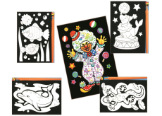 Škrabací obrázky s barevnými ornamenty 15 x 10 cm 1 kus