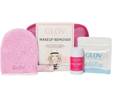 Glov Makeup Remover Travel Set Pink makeup removal gloves + makeup removal finger for quick makeup correction + Magnet Cleanser soap + hook + cosmetic bag, cosmetic set for women