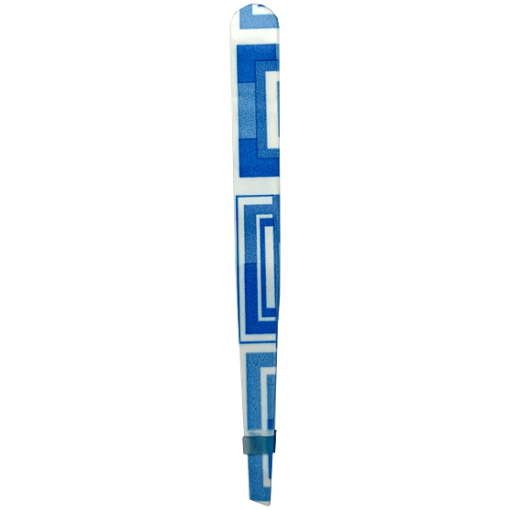 Tweezers Blue and white oblique 9,5 cm