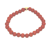 Jasper red matte bracelet elastic natural stone, ball 6 mm / 16-17 cm, full care stone