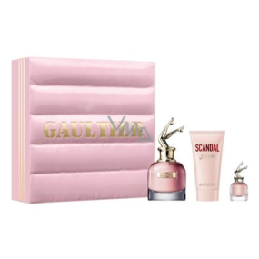 Jean Paul Gaultier Scandal eau de parfum 50 ml + body lotion 75 ml + eau de parfum 6 ml miniature, gift set for women