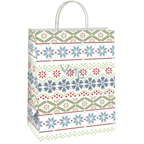 Ditipo Gift paper bag 22 x 10 x 29 cm Christmas colourful snowflakes