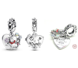 Sterling silver 925 Disney Winnie the Pooh and Piglet - It's not what we have, but who we have, 2in1 heart pendant for bracelet