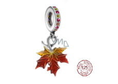 Charm Sterling silver 925 Autumn colours - autumn leaf, maple leaf, nature bracelet pendant