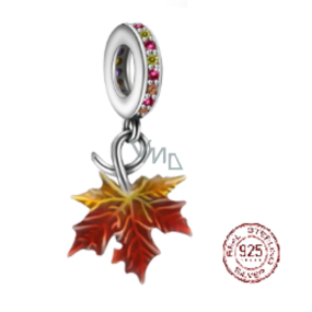 Charm Sterling silver 925 Autumn colours - autumn leaf, maple leaf, nature bracelet pendant