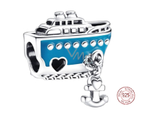 Charm Sterling silver 925 Cruise ship mooring bead on travel bracelet