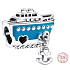 Charm Sterling silver 925 Cruise ship mooring bead on travel bracelet
