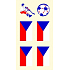 Arch Tattoo decals for face and body Czech flag 1 motif
