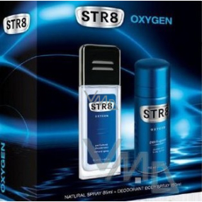 Str8 Oxygen perfumed deodorant glass for men 85 ml + deodorant spray 150 ml, cosmetic set