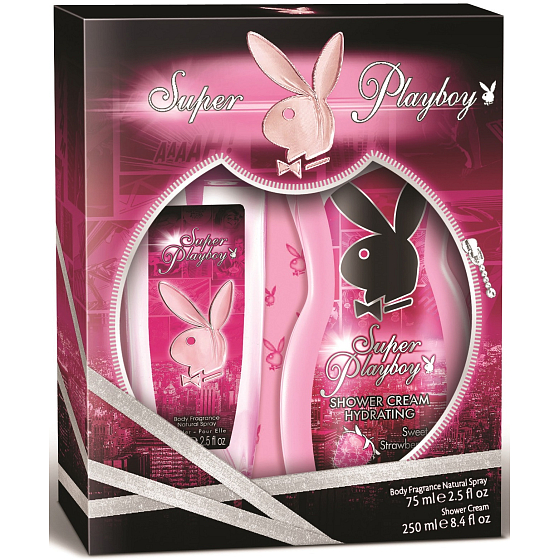 Playboy Super Playboy for Her perfumed deodorant glass for women 75 ml + shower gel 250 ml, gift set
