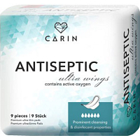 Carin Antiseptic Ultra Wings Thin Intimate Pads, 9 pcs