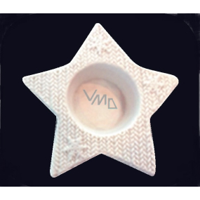 Porcelain star candlestick for a 12 cm candle