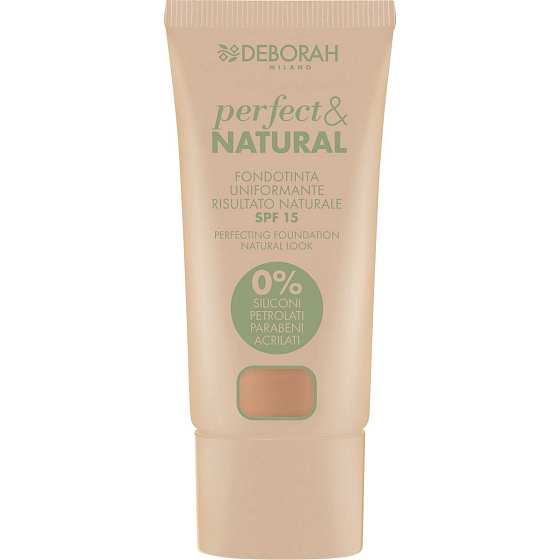 Deborah Milano Perfect & Natural Foundation SPF15 Makeup 04 Sand 30 ml