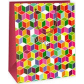 Ditipo Gift paper bag 26.4 x 13.6 x 32.7 cm colored squares