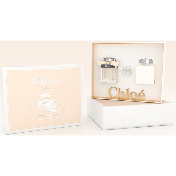 Chloé Fleur de Parfum perfumed water for women 75 ml + body lotion 100 ml + perfumed water 5 ml, Miniature gift set