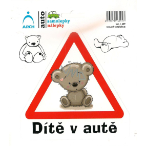 Arch Car sticker Child in car teddy bear 15 x 17 cm