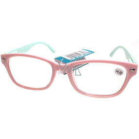 Berkeley Reading glasses +4.0 light pink, light green side 1 piece MC2150