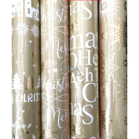 Zöwie Gift wrapping paper 70 x 150 cm Christmas Luxury Urban with embossing gold - Merry Christmas, gold snowflakes