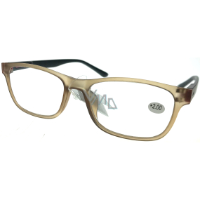 Berkeley Reading glasses +2.0 plastic light brown, black sides 1 piece MC2184
