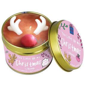 Bomb Cosmetics Christmas Reindeer - You Light Up My Christmas scented natural, handmade candle in a tin can burns up to 35 hours