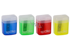 Spoko Sharpener with lid and container 25 x 19 x 35 mm 1 piece of different colors