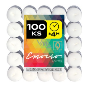 Emocio Tea lights white, burning time 4 hours 100 pieces