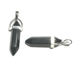 Obsidian pendulum hexagon pendant natural stone 41 x 13 mm, rescue stone