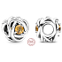 Charm Sterling silver 925 Infinite circle of eternity November honey yellow, bead for bracelet