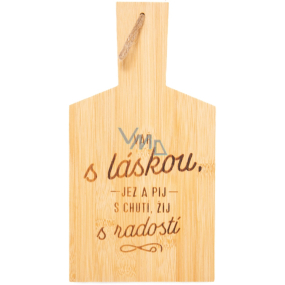 Albi Cutting board with dedication Cook with love 14 x 26,5 x 1 cm
