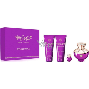 Versace Dylan Purple Eau de Parfum 100 ml + Body Lotion 100 ml + Shower Gel 100 ml + Eau de Parfum Miniature 5 ml, gift set for women