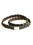 Tom Tailor leather braided wrap bracelet with steel magnetic clasp 60 cm