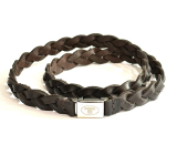 Tom Tailor leather braided wrap bracelet with steel magnetic clasp 60 cm