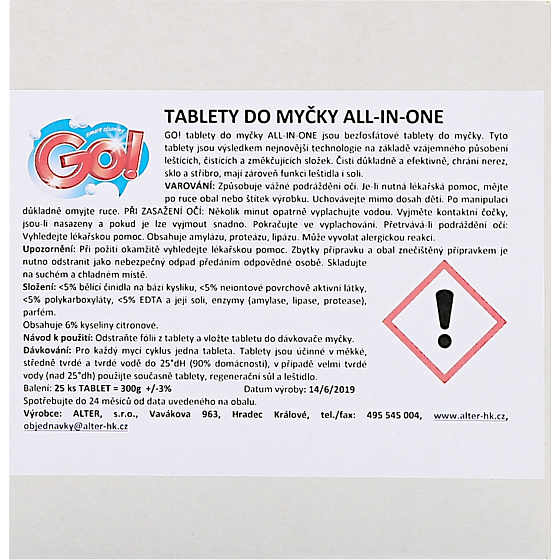 GO! All-in-One 5v1 dishwasher tablets, 60 pcs