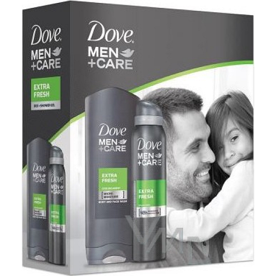 Dove Men + Care Extra Fresh deodorant spray 150 ml + shower gel 250 ml, cosmetic set