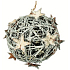 White wicker ball with decorative stars 15 cm