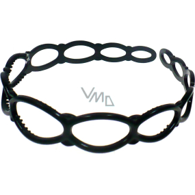 Headband perforated black glossy 2.5 cm